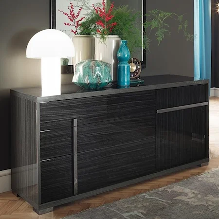 Three Drawer Dresser with Metallic Pulls